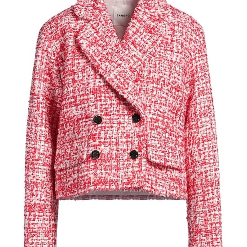 Sandro Women's Red Tweed Jacket